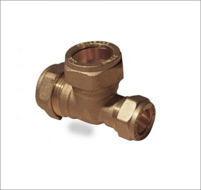 One-End-Reducing-Tee-Brass-Compression-Fitting
